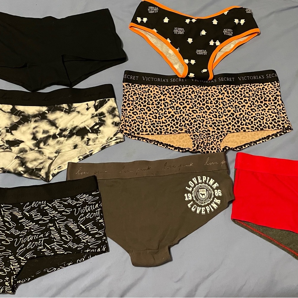 Lot of 7 LOVE Victoria’s Secret Boy shorts Underwear Panties hipsters NWT